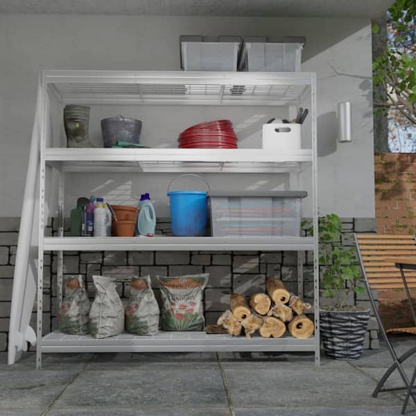 NSF Series 4-Tier Galvanized Steel Garage Storage Shelving Unit in Silver, Wire Racks (60 in. W x 71 in. H x 20 in. D)