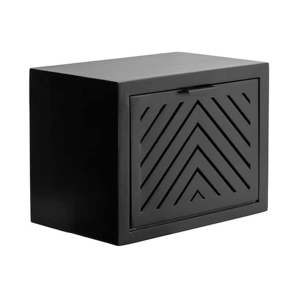 Kate and Laurel Mezzeta 16 in. Black Rectangle Solid Wood End Table