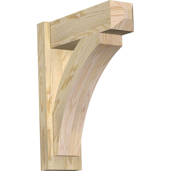 Ekena Millwork 6 in. x 22 in. x 18 in. Douglas Fir Thorton Craftsman Rough Sawn Outlooker