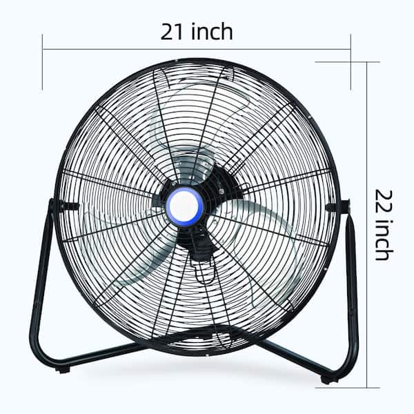 18 in. 3-Speed Portable High Velocity Heavy Duty Metal Industrial Floor Fans in Black, 90°Oscillating Quiet