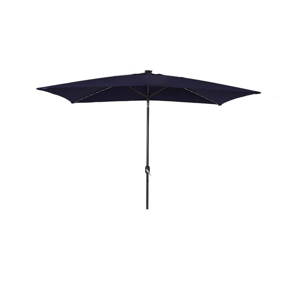 10 ft.x 7 ft. Rectangle Solution-Dyed Fabric Aluminum Market Patio Umbrella