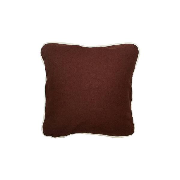 CB Station Brown Solid Cotton 12 in. x 12 in. Throw Pillow