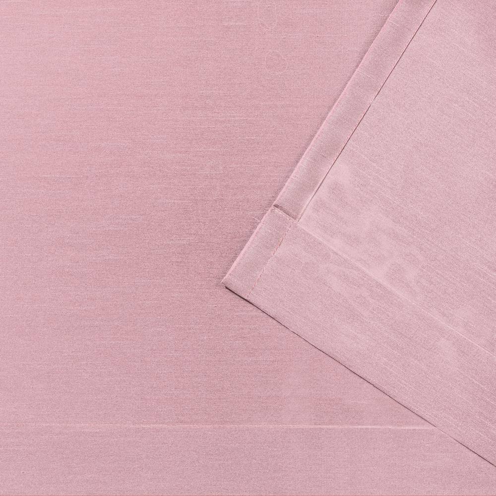 Blush and Gray Striped Faux Silk Grommet Curtain Panels, 54"x84"