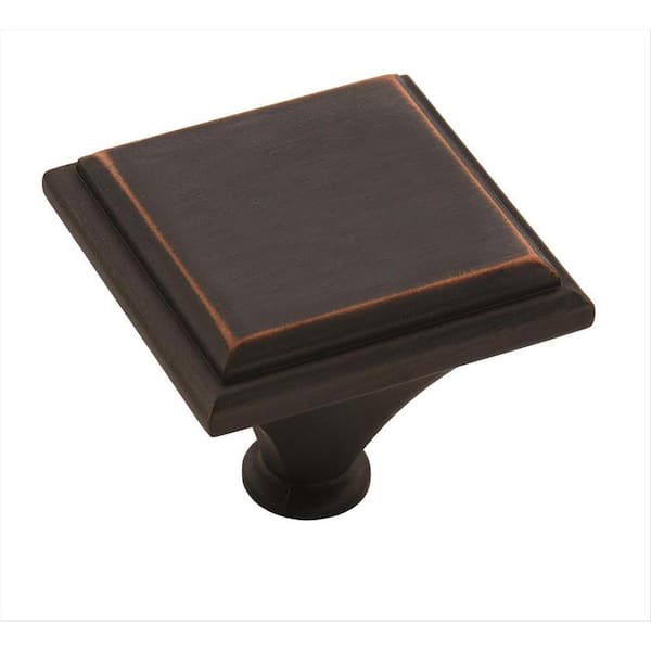 Amerock Manor 1-7/16 in (37 mm) Length Oil-Rubbed Bronze Square Cabinet Knob