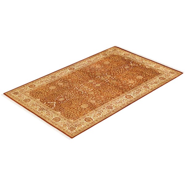 Mogul Traditional Orange 5 ft. 1 in. x 8 ft. 3 in. Oriental Area Rug