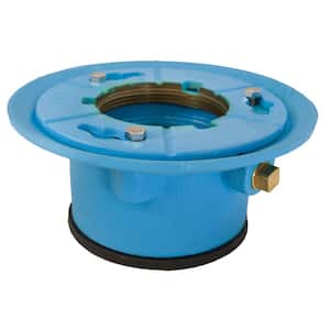 4 in. Code Blue Cast Iron Push On Drain Base (Body) with 9 in. Pan and 3-1/2 in. Spud Size