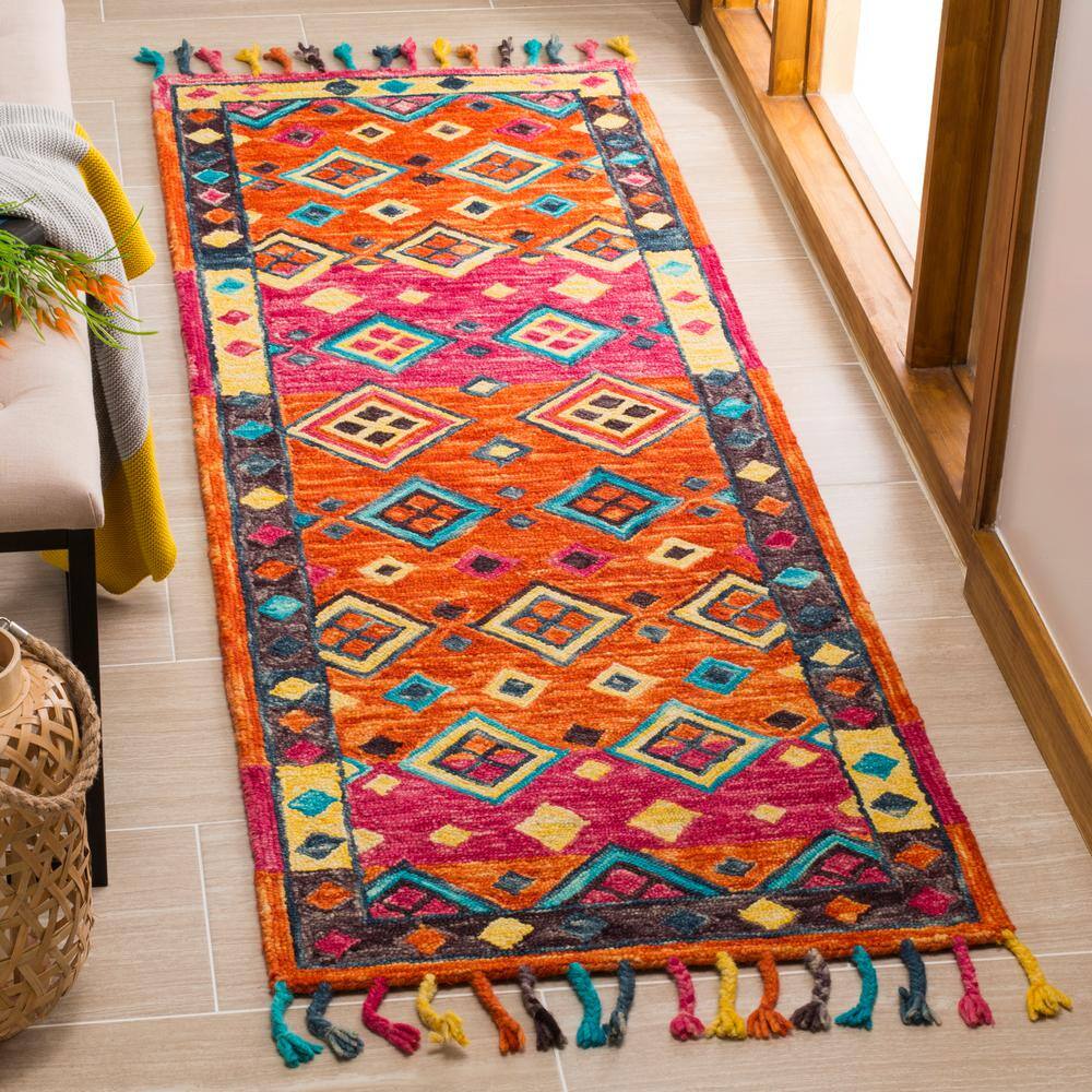 Bohemian Bliss Red and Fuchsia Hand-Tufted Wool Area Rug