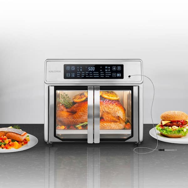 Tafole 26 qt. Black Steam Air Fryer Toaster Oven with 50 Cooking Presets Menus, Accessories Included