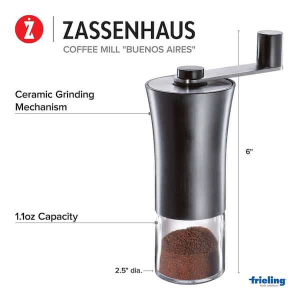 ZASSENHAUS Buenos Aires Stainless Steel Manual Coffee Grinder M041132