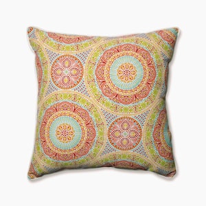 Pink Square Outdoor Square Throw Pillow