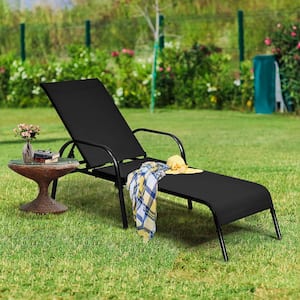 Black Steel Outdoor Lounge Chair