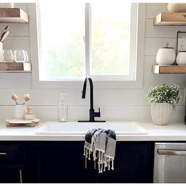 Jackson Drop-in Fireclay 33 in. 3-Hole Single Bowl Kitchen Sink in Crisp White Jackson Drop-in Fireclay 33 in. 3-Hole Single Bowl Kitchen Sink in Crisp White