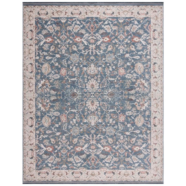 Vivaldi 9 ft. x 12 ft. Blue/Ivory Oriental Floral Area Rug