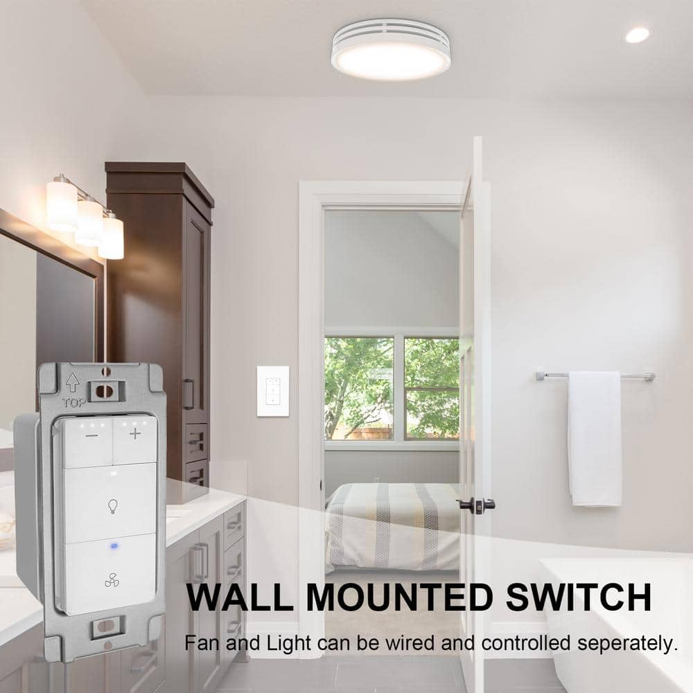 White Tamper Resistant Dimmer Switch for Bathroom Fan and Light