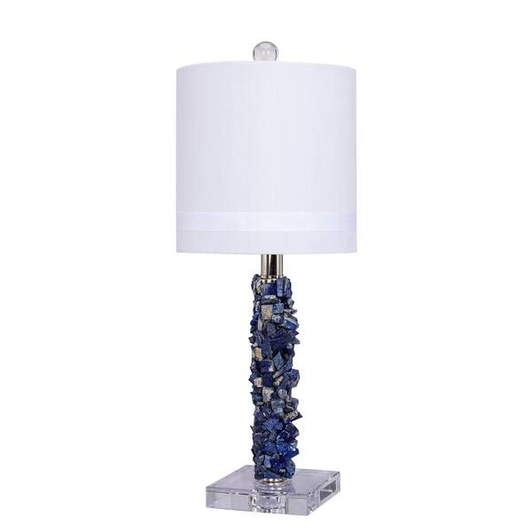 Fangio Lighting M R Lamp And Shade 21 In Blue Stone Table With Acrylic Base W 5168 The Home Depot Fangio Lighting M R Lamp And Shade 21, Thro Home Lamp Shades