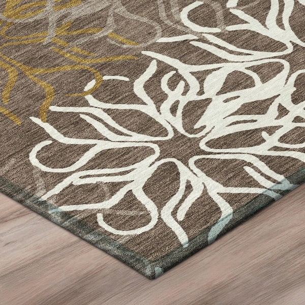 Chantille Machine Washable Indoor/Outdoor Abstract ACN2973 Coffee 10 ft. x 14 ft. Area Rug