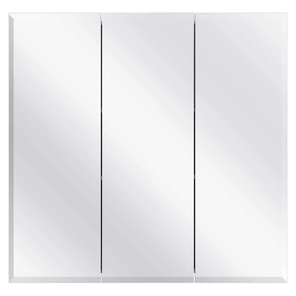 Glacier Bay 16 in. W x 20 in. H Rectangular Plastic Medicine Cabinet with  Mirror MP109 - The Home Depot