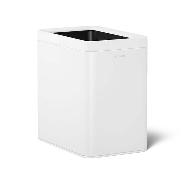 KOHLER 25-Liter Open-Top Trash Can in White with Polished