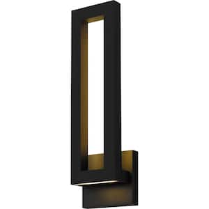 Pompeii 24.25 in. Earth Black Outdoor Wall Lantern Sconce