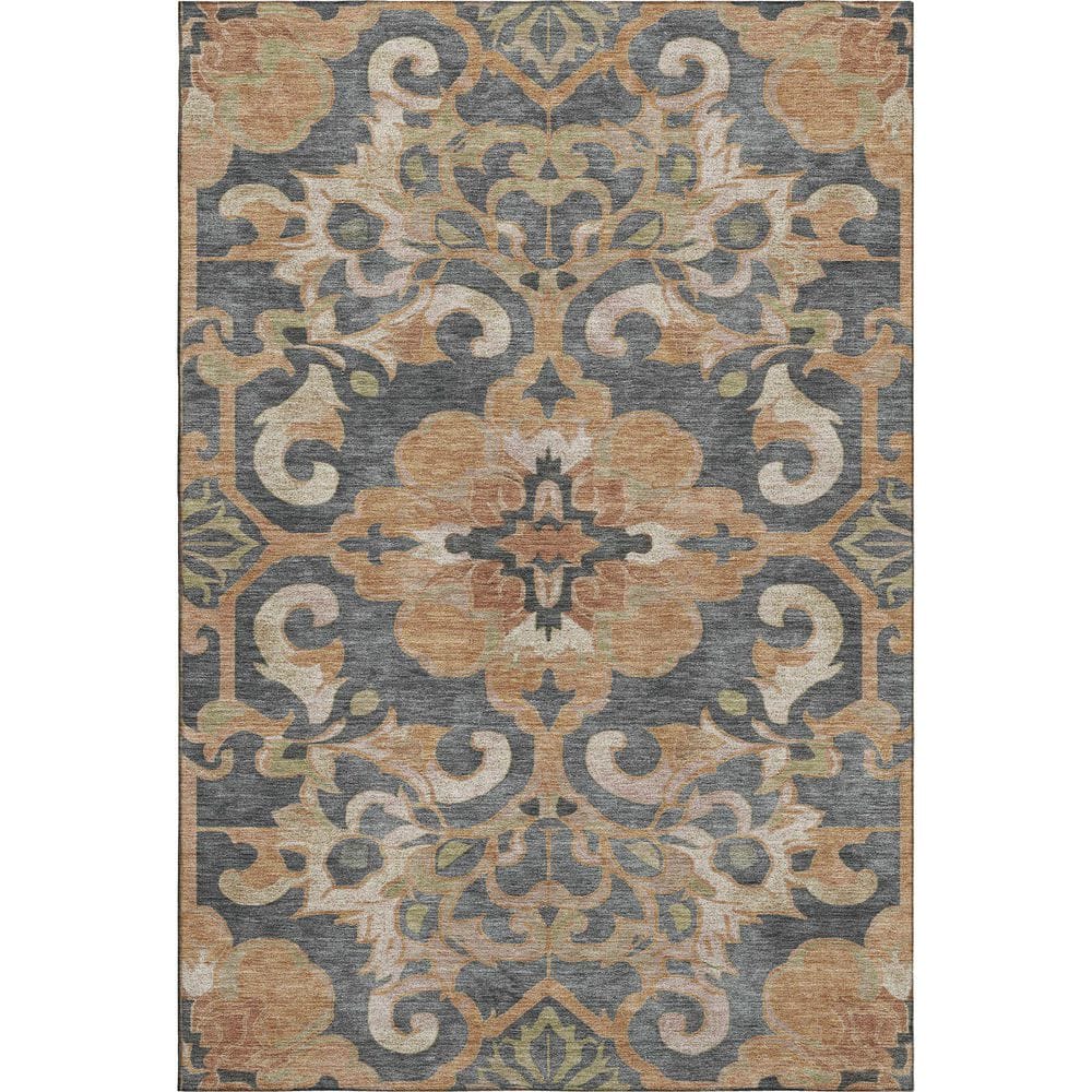 Mayfield Premium Machine Washable Abstract AMF1947 Terracotta 8 ft. x 10 ft. Area Rug price history on PriceWatchPro