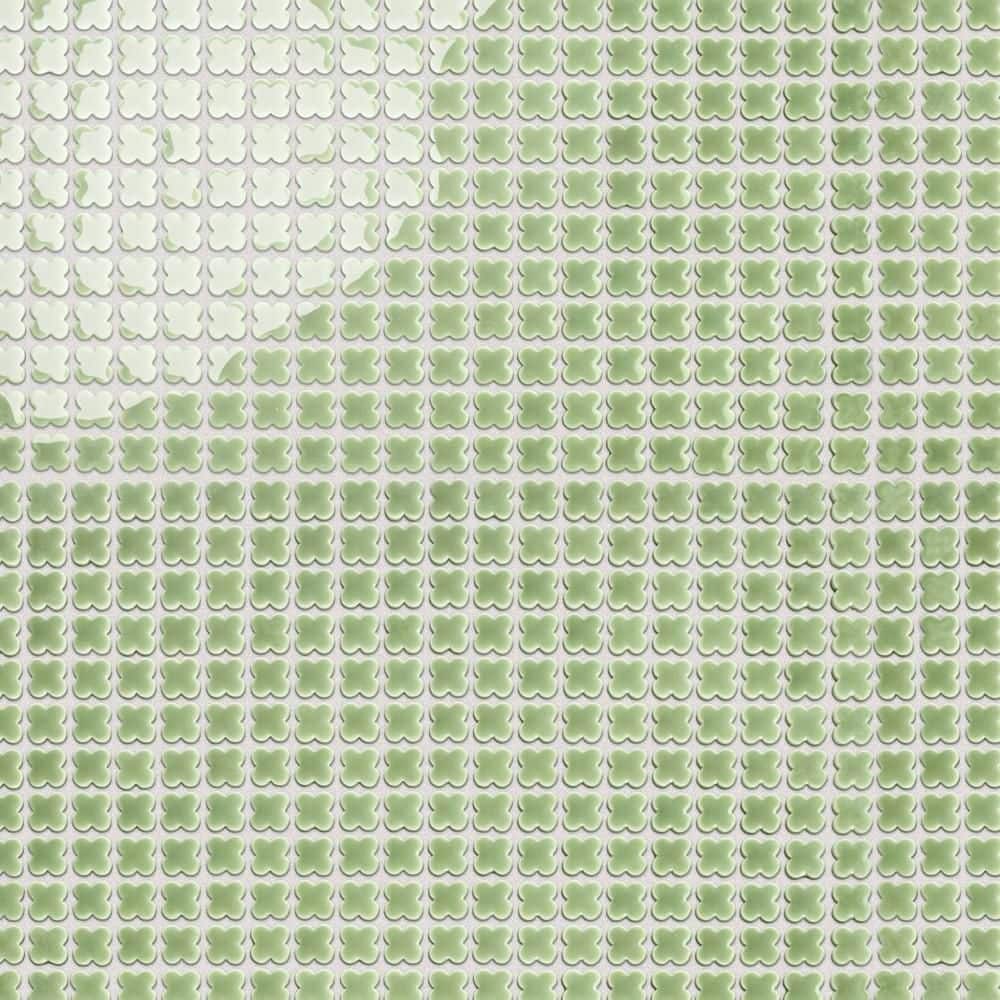 Fioretti Glossy Grass Green 12 in. x 12 in. Porcelain Floor and Wall Mosaic Tile (5.1 sq. ft./Case) price history on PriceWatchPro