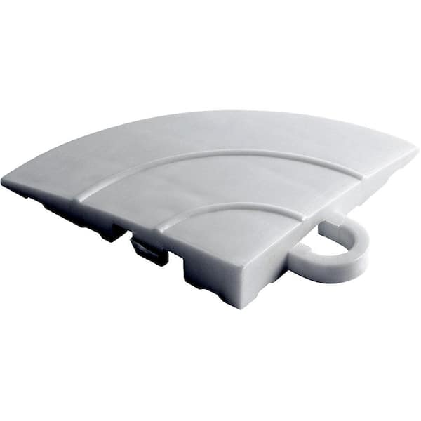 Swisstrax 4.5 in. x 2.75 in. Pearl Silver Polypropylene Corner Edging for Diamondtrax Home Modular Flooring (4-Pack)