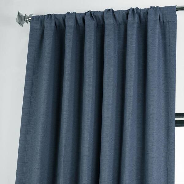 Half Price Drapes BOCH-PL1704-120 Bellino Blackout Curtain 50 x 120 Exclusive Fabrics & Furnishings Wild Blue