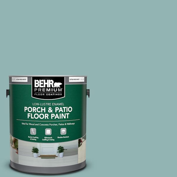 BEHR PREMIUM 1 gal. #BIC-24 Artful Aqua Low-Lustre Enamel Interior/Exterior Porch and Patio Floor Paint