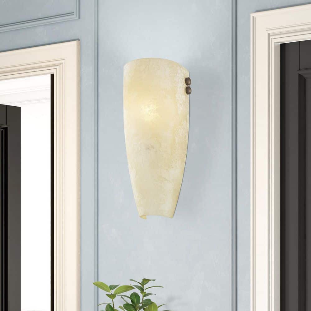 Imperial Bronze 12'' Wall Sconce with Scavo Glass