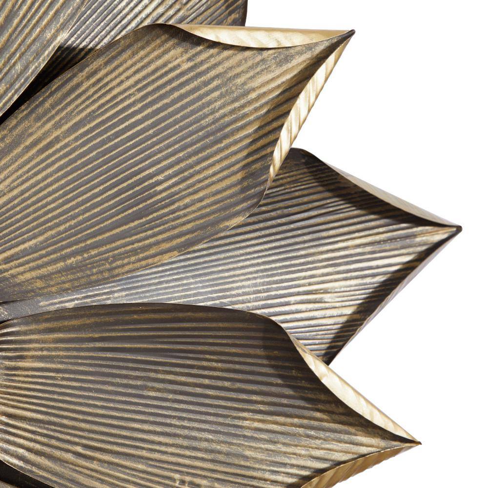 Sunburst Metal Wall Mirror in Light Brown 49" Diameter
