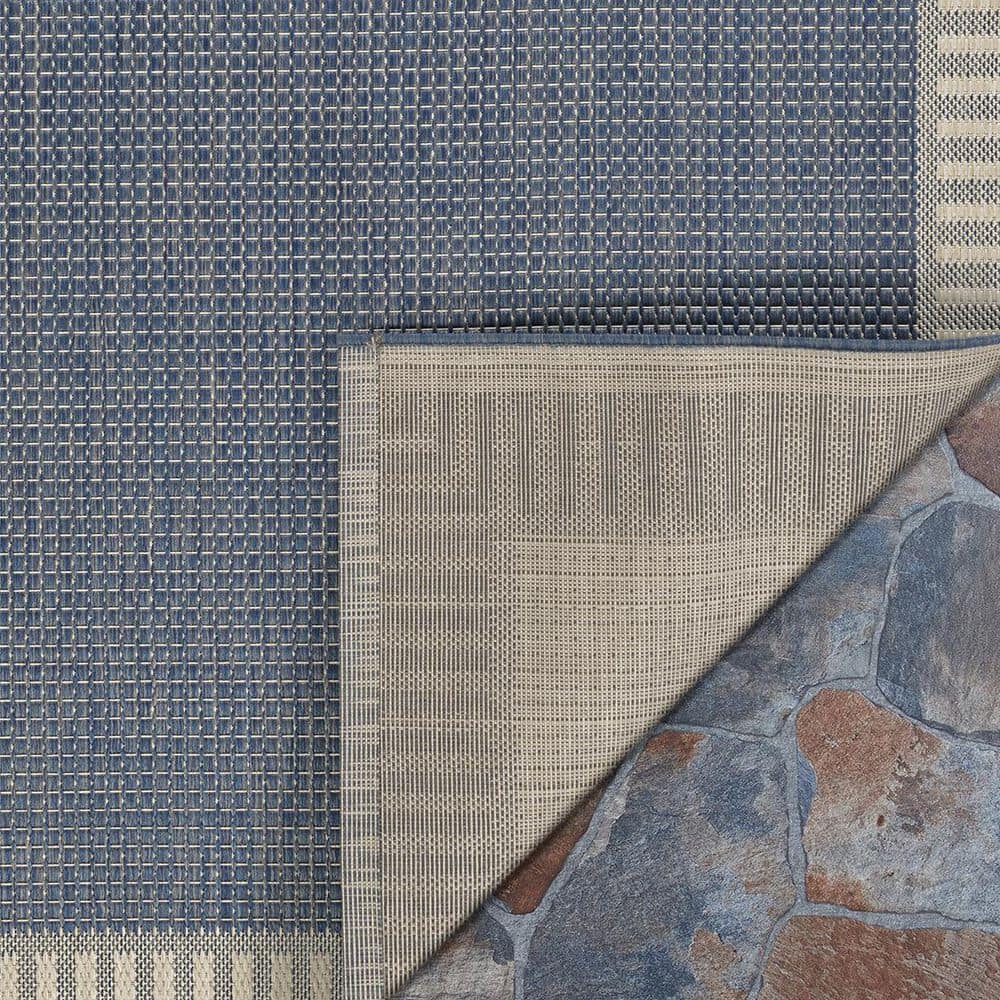 Recife Wicker Stitch Black-Brown 5 ft. x 8 ft. Flatwoven Solid Rectangle Indoor/Outdoor Area Rug - thumbnail 4