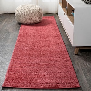 Haze Solid Low-Pile Red 2 ft. x 16 ft. Runner Rug