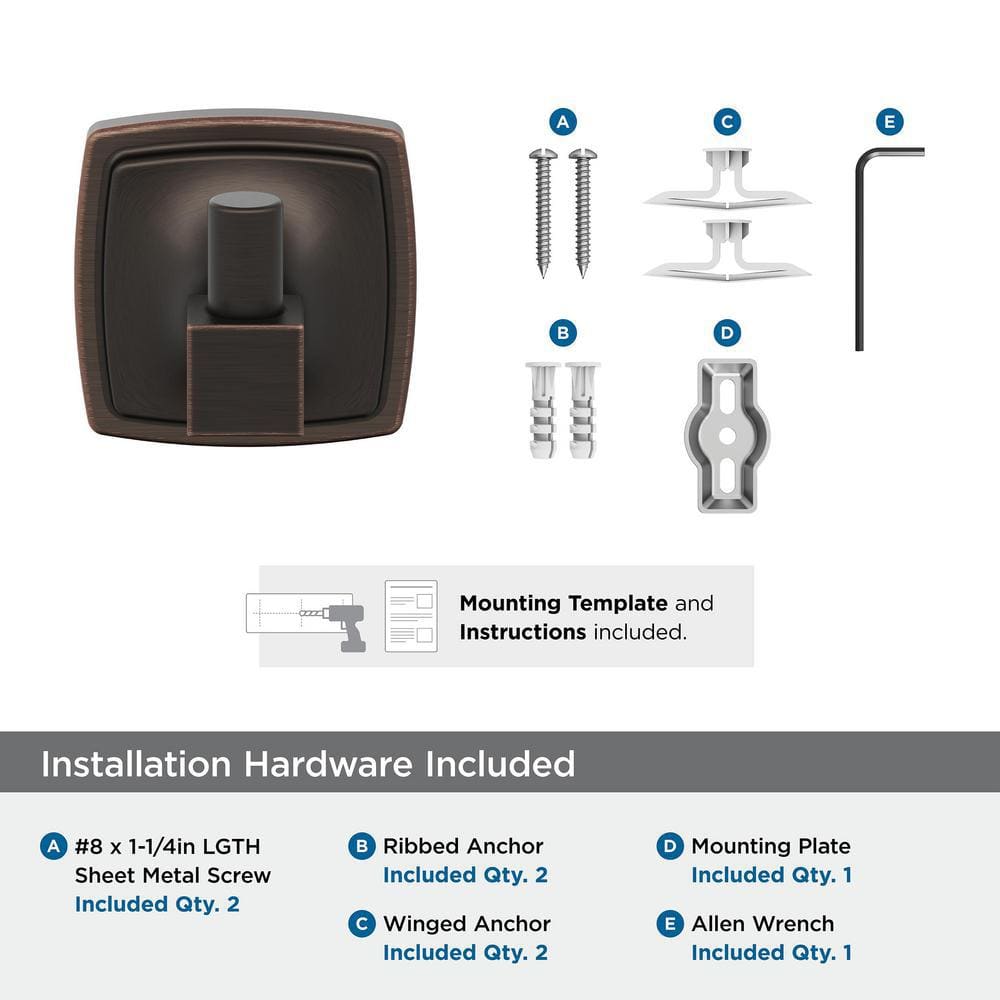 Oil Rubbed Bronze Wall Mounted Single Robe Hook