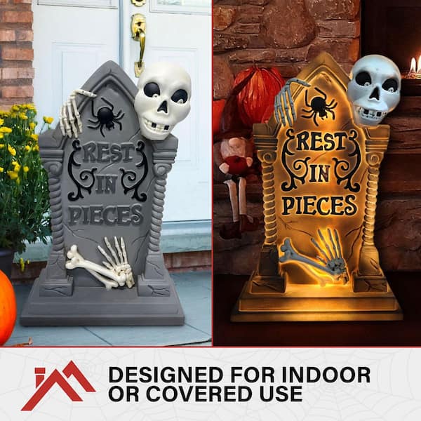 Gonfiabili di Halloween da 2.4M giocattoli da esterno zucca fantasma lapide illuminata decorazioni da giardino con decorazioni a LED integrate  15