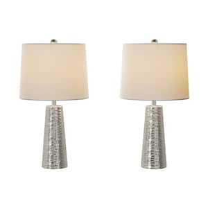 26 in. Hammered Metal Table Lamps (Set of 2)