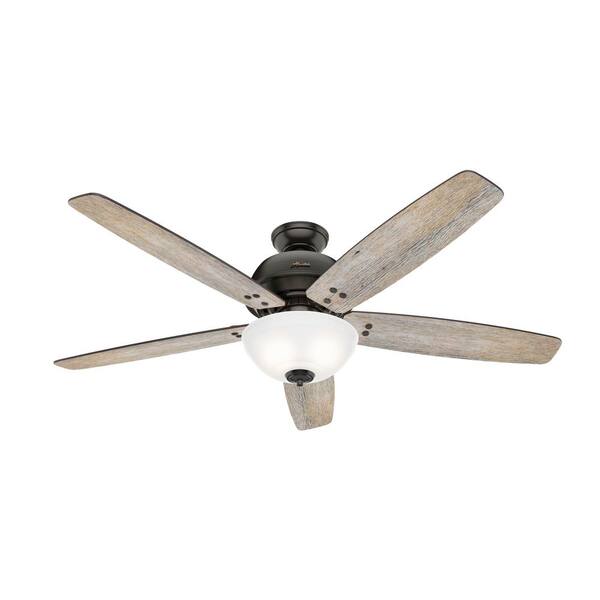 Hunter Reveille 60 in. LED Indoor Noble Bronze Ceiling Fan with Light and Remote