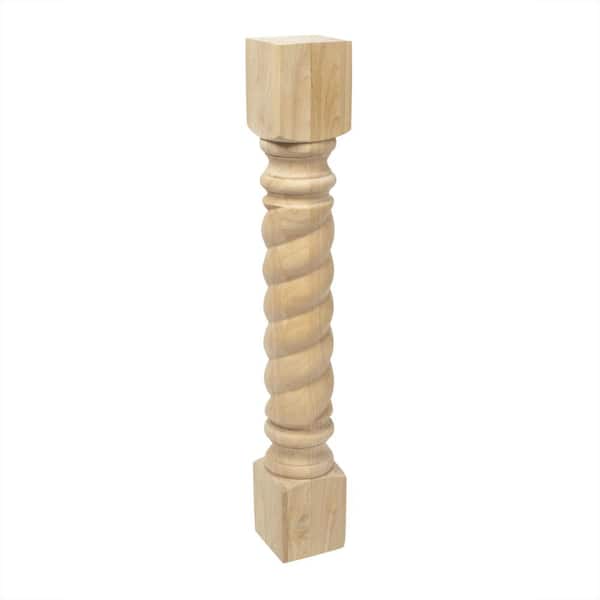 American Pro Decor 35-1/4 in. x 5 in. Unfinished Solid Hardwood Rope Kitchen Island Leg