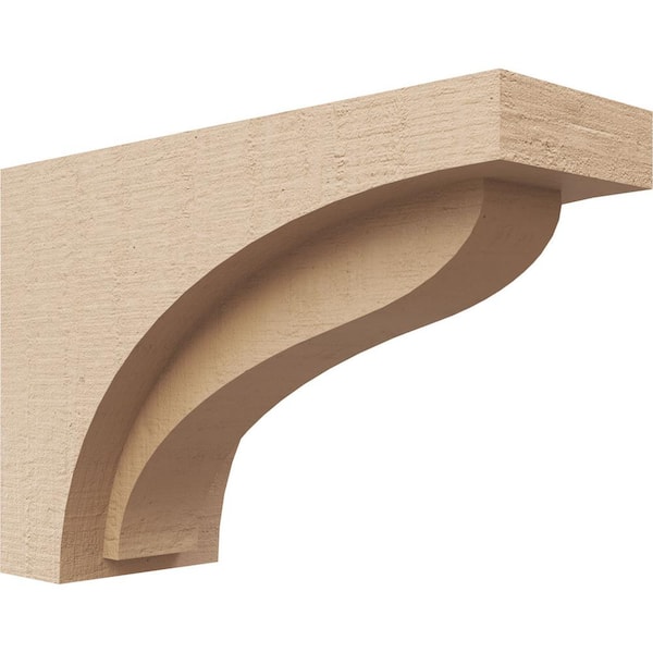 Ekena Millwork 4 in. x 8 in. x 12 in. Series 3 Classic Helena Rough Cedar Woodgrain Timberthane Polyurethane Corbel, Primed Tan
