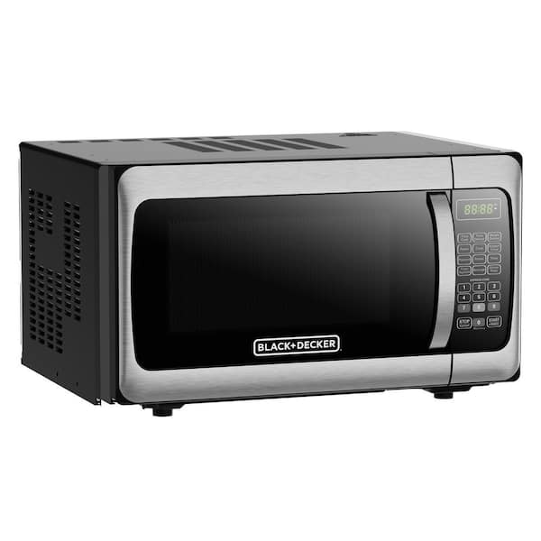 BLACK+DECKER 1.1 Cu. Ft. Microwave Stainless Steel Countertop Microwave  Oven EM031MGGX2 - The Home Depot