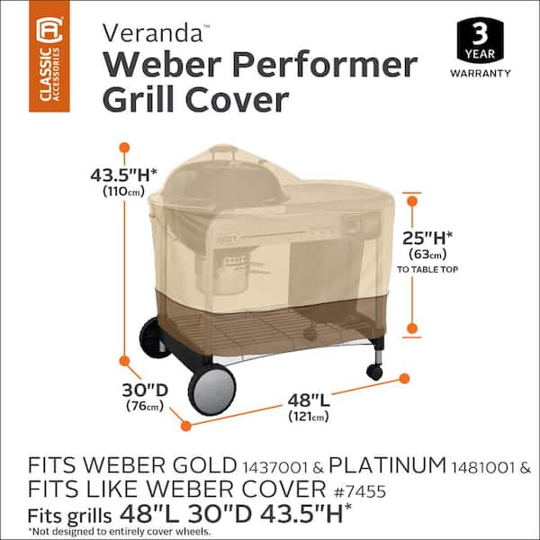 Veranda Gas BBQ Barbecue Grill Cover for Weber Performer 