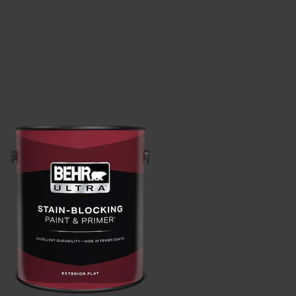 BEHR ULTRA 1 gal. #PPF-59 Raven Black Flat Exterior Paint & Primer