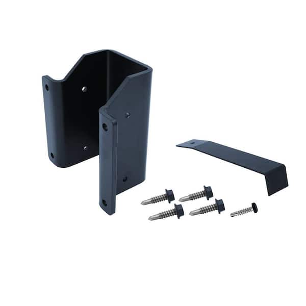 Aria Railing 6 in. W x 8 in. H Black Inline Bracket for 52 in. Fascia Post Kit