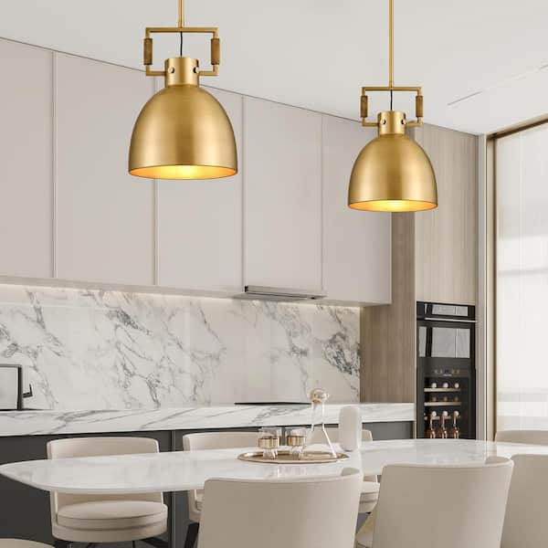 1-Light Cooper Pendant Light, 10 in. Farmhouse Hanging Lamp Kitchen Island Bronze Dome Shade Industrial Pendant Light