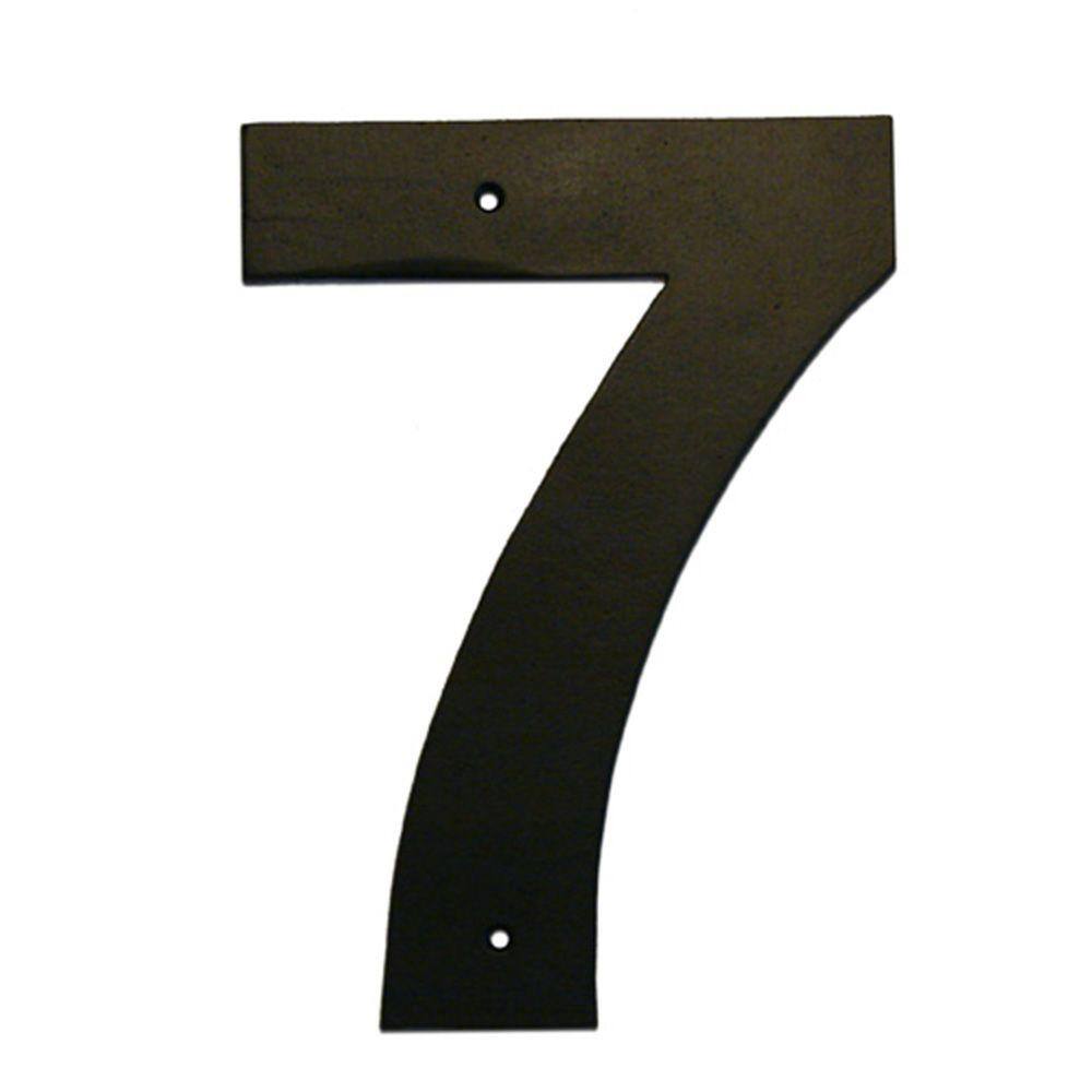 Black Aluminum 3-Inch House Number 7