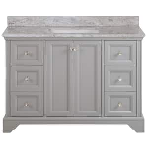 Stratfield 49 in. W x 22 in. D x 38 in. H Single Sink  Bath Vanity in Sterling Gray with Winter Mist Stone Composite Top