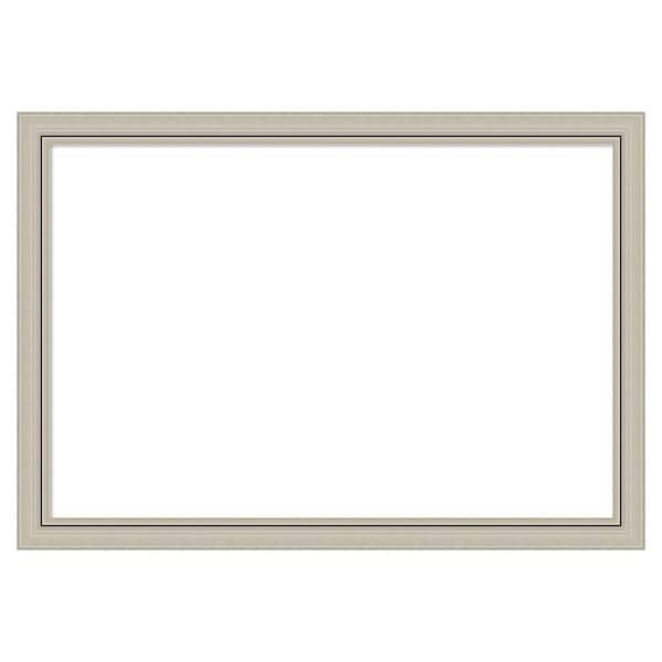 Amanti Art Romano Silver Narrow 40 in. x 28 in. Wood Framed Dry Erase Magnetic Memo Board