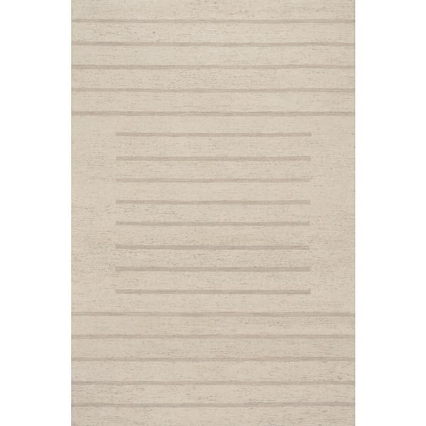 Carmeon Hamilton x Rugs Solena Bohemian Geometric Wool Ivory 6 ft. x 9 ft. Indoor Area Rug