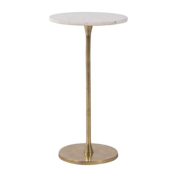 Liv & Skye 13 in. Gold Metal Round End Table