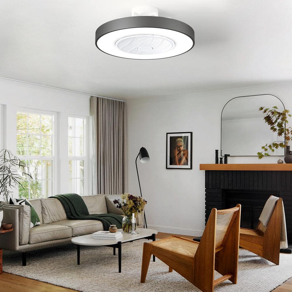 Bronze 19.6'' Low Profile LED Ceiling Fan with Remote