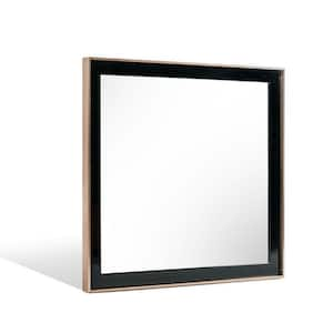 Nova Domus Cartier Black and Rosegold 41 in. W x 39 in. H Modern Rectangle Stainless Steel Framed Mirror